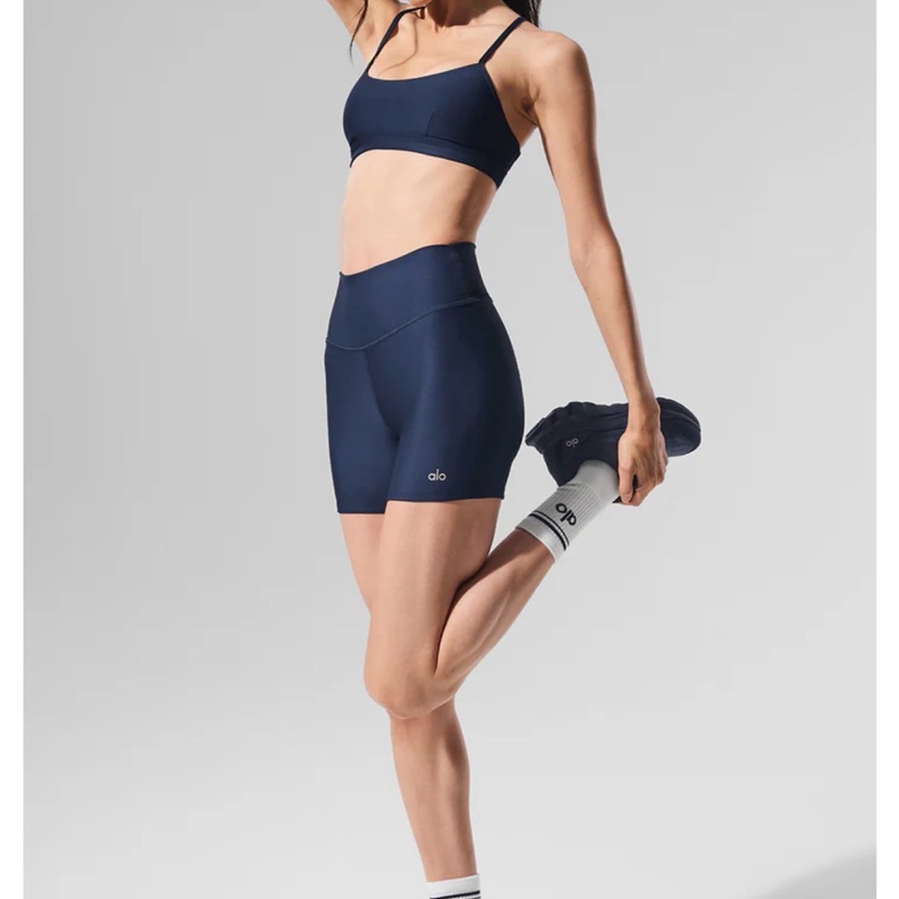 ALO Yoga Navy High-Rise Bike Shorts
